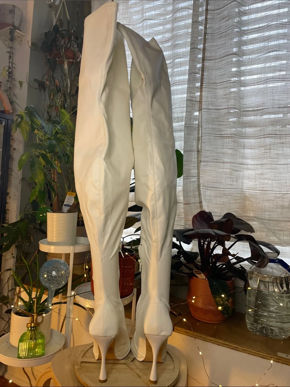 White Over-The-Knee Pointed-Toe Boot - Picture 3 of 11